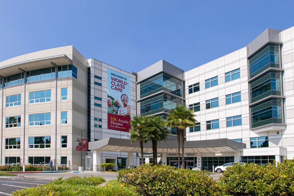 Photo of the exterior of USC Arcadia Hospital