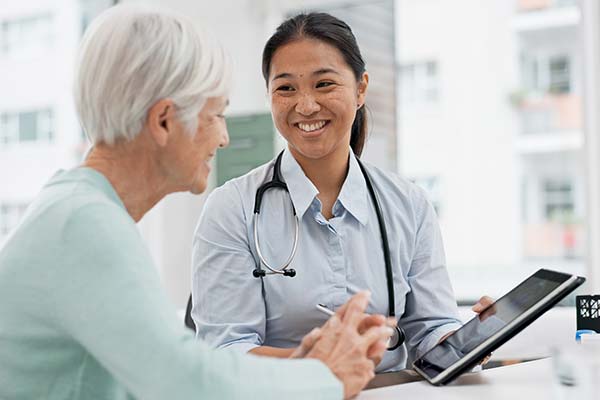 Patient with doctor