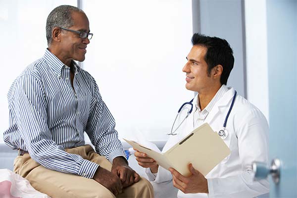 A patient with a doctor