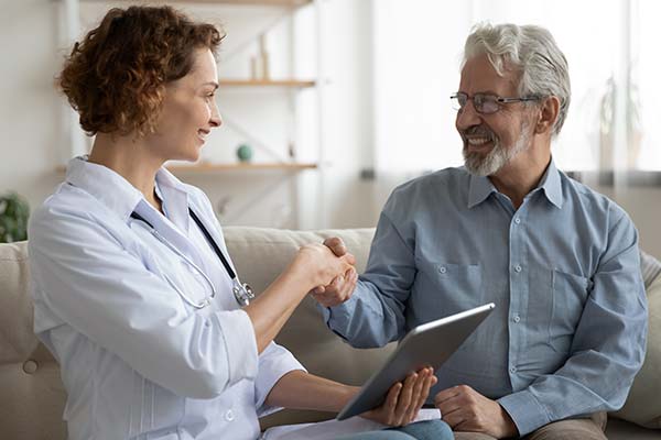 Patient with a physician