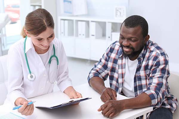 Person with physician
