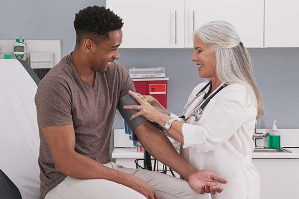 Person with a physician