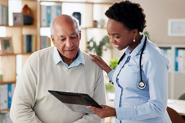 Patient with a physician