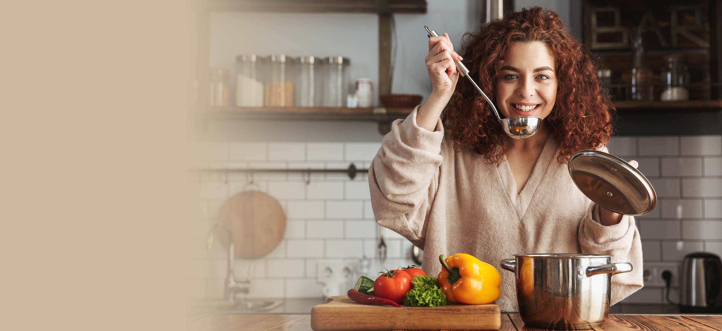 Person cooking in the kitchen