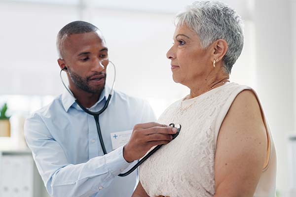 Physician with a patient