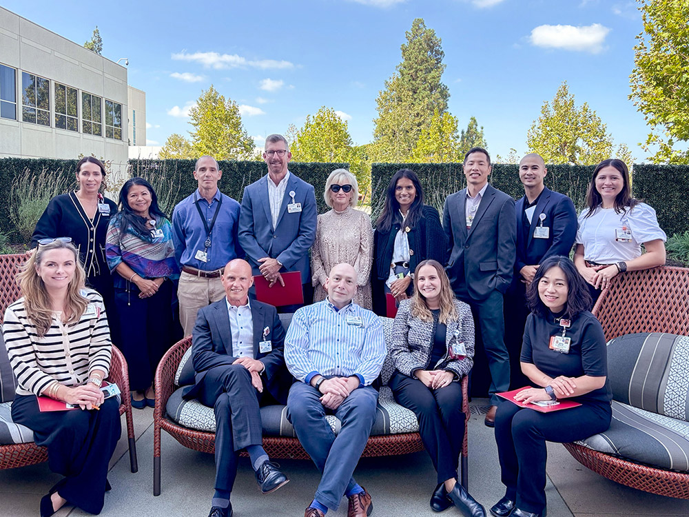 Keck Medicine of USC staff and leaders tour the new Tranquility Terrace.