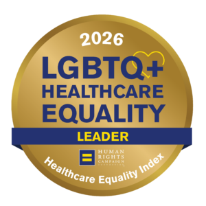 LGBTQ+ Healthcare Equality Leader Badge 2026.